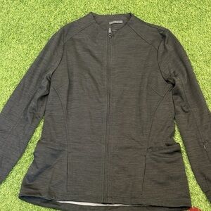Medelita Ionic Jacket Womens Medium Scrub Dark Gray Zip Performance MD Nurse